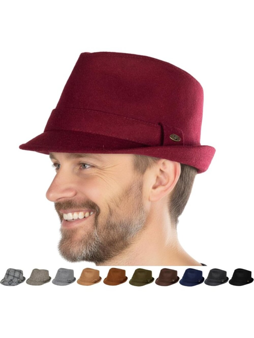 Stylish Men's Wool Blend Fedora Hat | Vintage Winter Dress Accessory